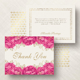 ホットピンクエレガントフローラキンセアニェラ サンキューカード