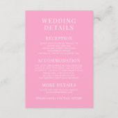 ホットピンクエレガントフローラボホ結婚の詳細カード エンクロージャーカード (正面)