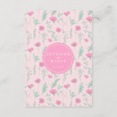 ホットピンクエレガントフローラボホ結婚の詳細カード エンクロージャーカード (裏面)