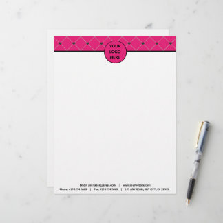 ホットピンクエレガントマゼンタブラック事業会社 レターヘッド