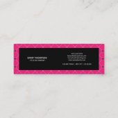 ホットピンクエレガントマゼンタ黒QRスキャン会社 スキニー名刺 (裏面)