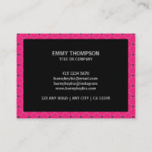 ホットピンクエレガントマゼンタ黒QRスキャン会社 名刺 (裏面)