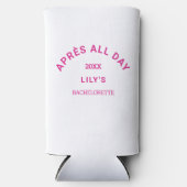 ホットピンクエールオールデイバチェロレッテスキークレスト スリム缶クーラー (正面)