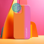 ホットピンクオエレガントレモダンンミニマルデザイン名 iPhone 15ケース<br><div class="desc">2色シンプルのデザインとストライプ。名前または任意のおもしろいを追加するための文字色ブロック。名前、モノグラム、またはその他の文字を追加カスタムできる。変更をもし行うには、アクリックートをのまわりにボタンに移す必要カスタマイズがある。</div>