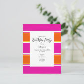ホットピンクオレンジカバナストライプ 招待状 (スタンド正面)