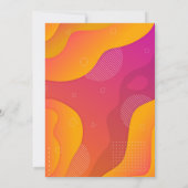 ホットピンクオレンジカラフル誕生日パーティー 招待状 (裏面)