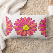 ホットピンクオレンジデイジー ランバークッション (ブランケット)