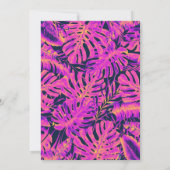 ホットピンクオレンジネイビートロピカルパーム葉パームズスウィート16 招待状 (裏面)