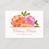 ホットピンクオレンジフローラ結婚のウェブサイト 名刺 (正面)