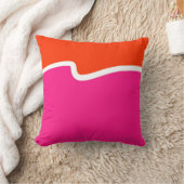 ホットピンクオレンジホワイトカラーブロック クッション (ブランケット)