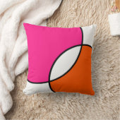 ホットピンクオレンジホワイトサークル クッション (ブランケット)