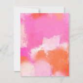 ホットピンクオレンジ抽象ブラシストロークの招待状 招待状 (裏面)