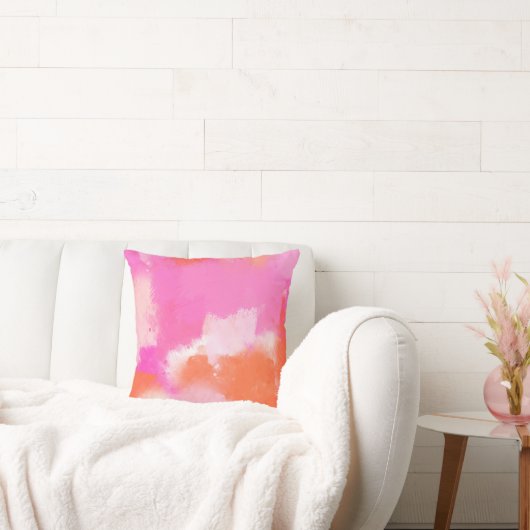 ホットピンクオレンジ抽象芸術装飾用クッション クッション (ソファ)