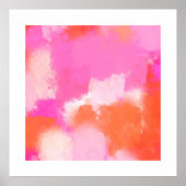 ホットピンクオレンジ抽象芸術 ポスター (正面)