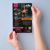 ホットピンクオレンジ特別オファーマーケティングとロゴ チラシ (ハンドル)