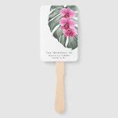 ホットピンクオーキズトロピカルフローラ結婚ズ ハンドファン (正面)