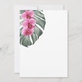 ホットピンクオーキッズトロピカルパラダイスブライダルシャワー 招待状 (裏面)