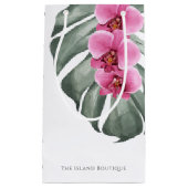 ホットピンクオーキッドトロピカルウォーターのカラーフローラ スモールペーパーバッグ (正面)