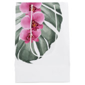 ホットピンクオーキッドトロピカルウォーターのカラーフローラ ミディアムペーパーバッグ (裏面)