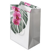 ホットピンクオーキッドトロピカルウォーターのカラーフローラ ミディアムペーパーバッグ (裏面アングル)