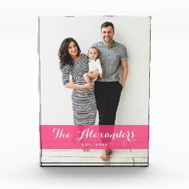 ホットピンクオーバーレイ | ファミリパーソナライズされたフォトブロック フォトブロック