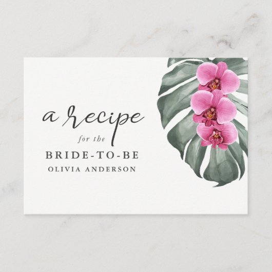 ホットピンクオーランズオンモンステラレシピカード エンクロージャーカード (正面)