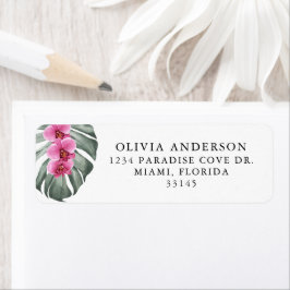 ホットピンクオーランズオンモンステラ熱帯フローラ ラベル