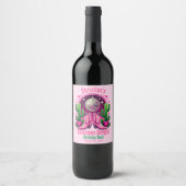 ホットピンクカウガールブーツとディスコボール独身最後の夜 🌟 ワインラベル (正面)