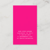 ホットピンクカスタムのイヤリングディスプレイカード 名刺 (裏面)