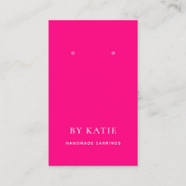 ホットピンクカスタムのイヤリングディスプレイカード 名刺