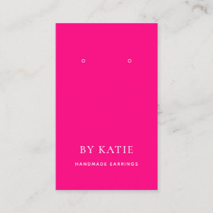 ホットピンクカスタムのイヤリングディスプレイカード 名刺