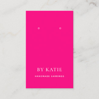 ホットピンクカスタムのイヤリングディスプレイカード 名刺