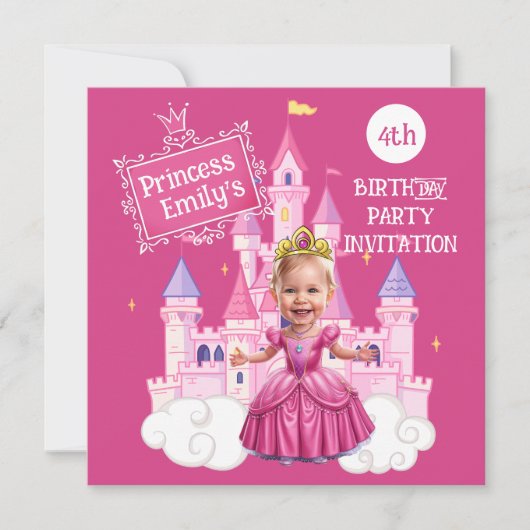 ホットピンクカスタムプリンセス4th誕生日カリカチュア (正面)