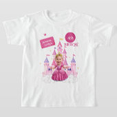 ホットピンクカスタムプリンセス4th誕生日カリカチュア tシャツ (レイダウン)