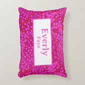 ホットピンクカスタム子供部屋ベビーガール名デコール アクセントクッション (正面(垂直))