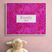 ホットピンクカスタム子供部屋ベビーガール名デコール ポスター