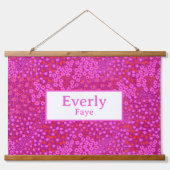 ホットピンクカスタム子供部屋ベビーガール名デコール 吊り下げ型タペストリー (正面)