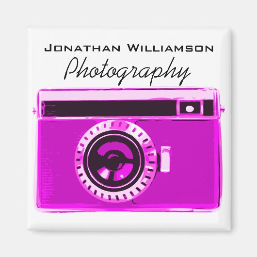 ホットピンクカメラ写真事業 マグネット (正面)