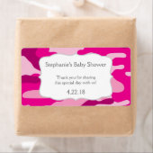 ホットピンクカモフラージュ迷彩柄ウォーターボトルの好意 ラベル (インサイチュ)