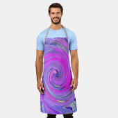 ホットピンクカラフルとパープルボホヒッピーの渦巻き エプロン (着用した状態)