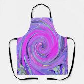 ホットピンクカラフルとパープルボホヒッピーの渦巻き エプロン (正面)