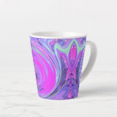 ホットピンクカラフルとパープルボホヒッピーの渦巻き カフェラテマグ (右アングル)