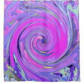 ホットピンクカラフルとパープルボホヒッピーの渦巻き シャワーカーテン (正面)