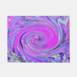 ホットピンクカラフルとパープルボホヒッピーの渦巻き ドアマット