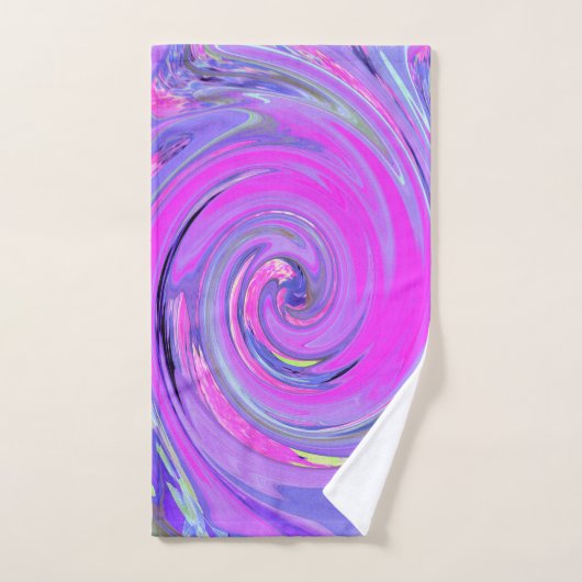 ホットピンクカラフルとパープルボホヒッピーの渦巻き ハンドタオル (ハンドタオル)