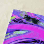 ホットピンクカラフルとパープルボホヒッピーの渦巻き ビーチタオル (インサイチュ)