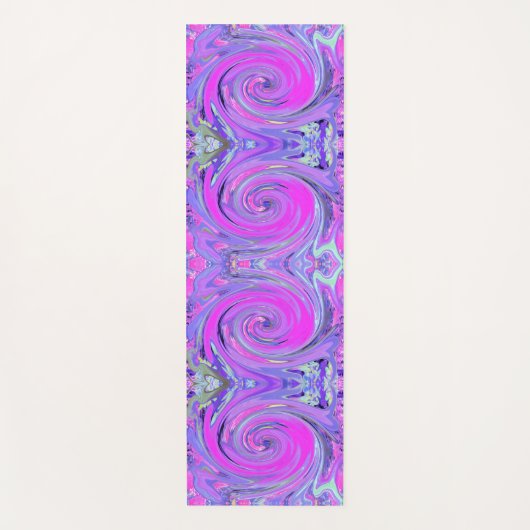 ホットピンクカラフルとパープルボホヒッピーの渦巻き ヨガマット (正面)