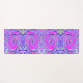 ホットピンクカラフルとパープルボホヒッピーの渦巻き ヨガマット (正面(横))