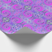ホットピンクカラフルとパープルボホヒッピーの渦巻き ラッピングペーパー (角)