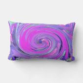 ホットピンクカラフルとパープルボホヒッピーの渦巻き ランバークッション (裏面)